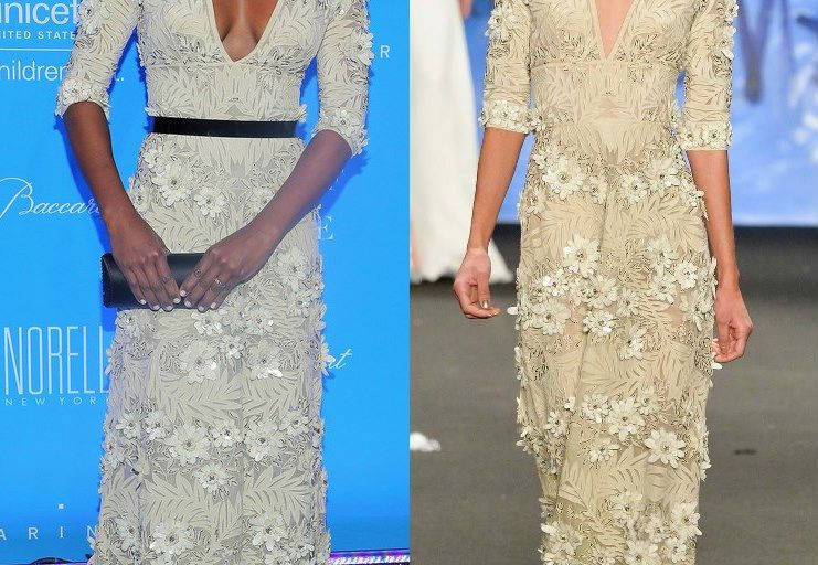 Hot! or Hmm… Patina Miller’s 11th Annual UNICEF Snowflake Ball Naeem Khan Fall 2015 Floral Embroidery and Bead Gown