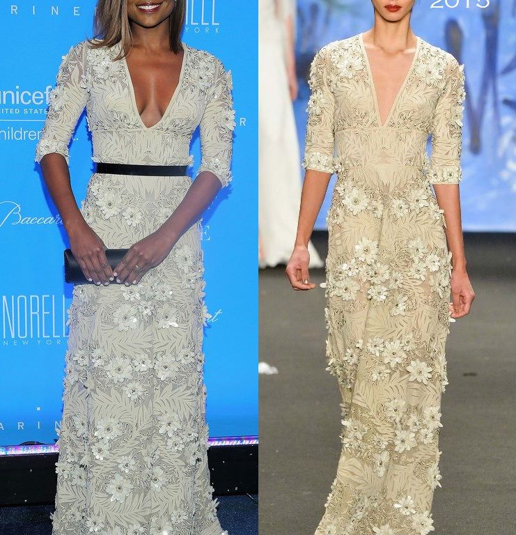 Hot! or Hmm… Patina Miller’s 11th Annual UNICEF Snowflake Ball Naeem Khan Fall 2015 Floral Embroidery and Bead Gown