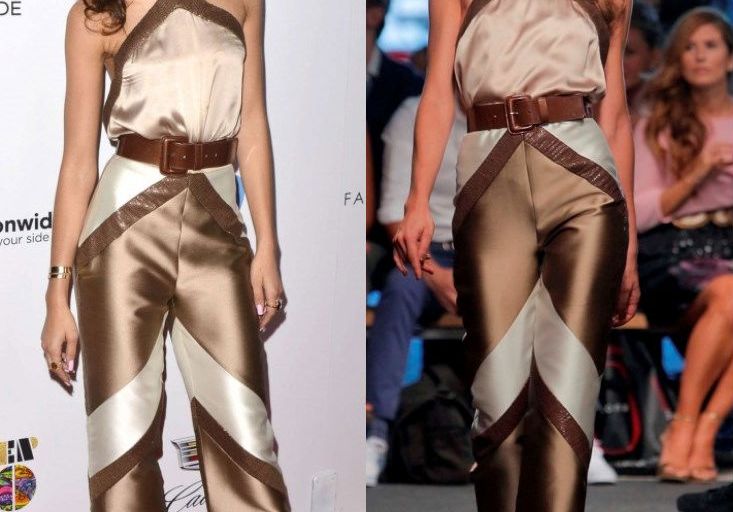 Hot! or Hmm… Zendaya Coleman’s 2015 Ebony Power 100 Gala The 2nd Skin Co Fall 2015 Patchwork Silk Halter Jumpsuit