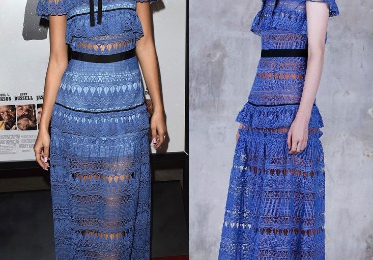 Hot! or Hmm… Zendaya Coleman’s <em>The Hateful Eight</em> Hollywood Premiere Self Portrait Blue Lace Tiered Dress