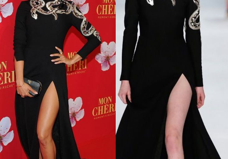 Hot! or Hmm… Alexandra Maurer’s Mon Cherie Barbara Tag 2015 Glaw Berlin Fall 2015 Black Snake Embellished Turtleneck Slit Gown