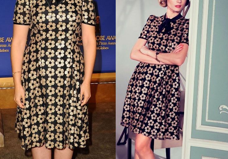 Hot! or Hmm… America Ferrera’s 73rd Annual Golden Globe Nominations Ingie Paris Fall 2014 Floral Embroidered Tie Neck Dress