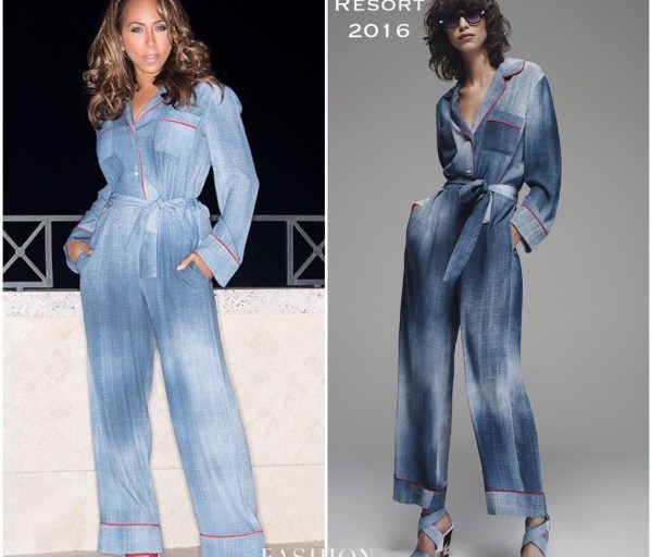 Splurge: Marjorie Harvey’s Instagram Fendi Resort 2016 Contrast Piping Denim Effect Cady Jumpsuit