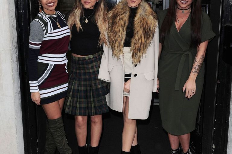 Splurge: Leigh-Anne Pinnock’s BBC Radio 2 Studios Acne Rosana Stripe Asymmetric Multi Mix Sweatshirt and Rosita Mini Skirt