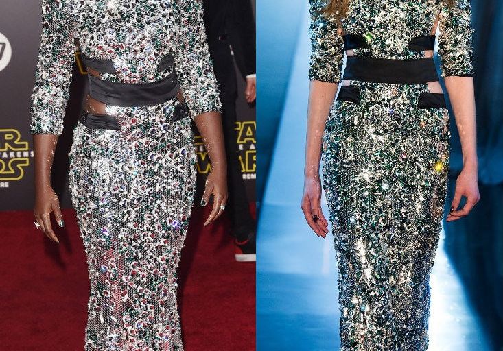 Hot! or Hmm… Lupita Nyong’o’s <em>Star Wars: Episode VII – The Force Awakens</em> Los Angeles Premiere Alexandre Vauthier Spring 2015 Couture Sequin Cutout Gown
