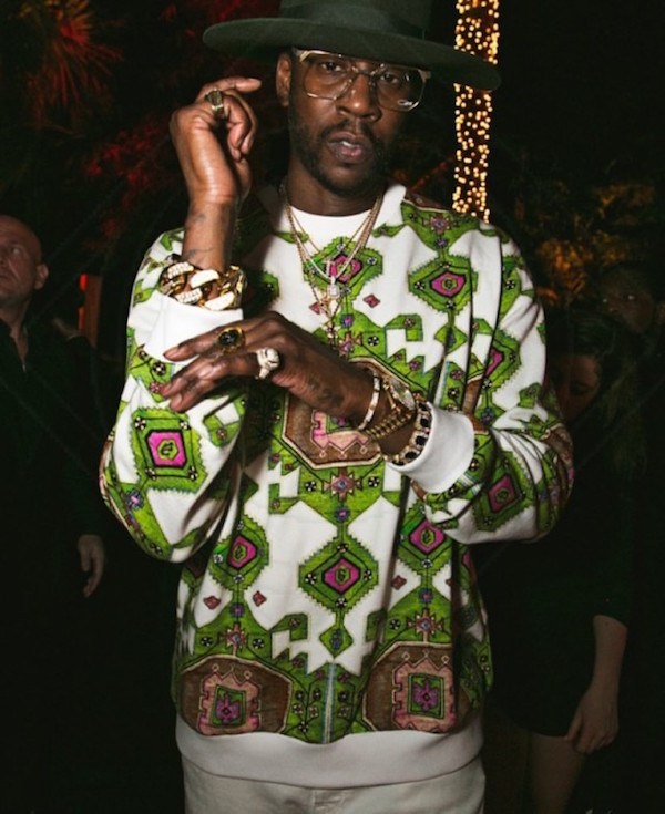 Men’s Fashion Flash: 2 Chainz’s Instagram Givenchy Multicolor Green Crew Neck Persian Print Sweater