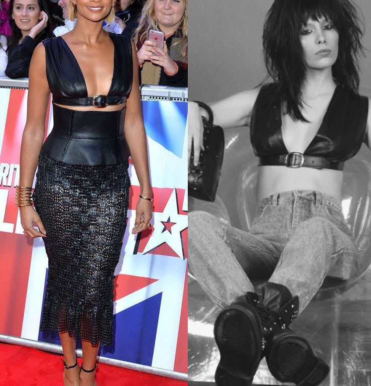 Hot! or Hmm… Alesha Dixon’s <em>Britain’s Got Talent</em> London Auditions Zana Bayne Fall 2015 Black Leather Belted Crop Top, Vivian Corset Belt, and Martina Spetlova Spring 2016 Black Sheer Perforated Pencil Skirt
