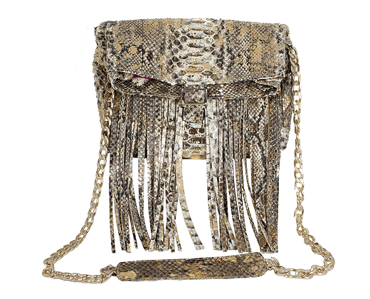 Bomb Product of the Day: Benenate Collection’s Claire Luxe Python Fringed Handbag