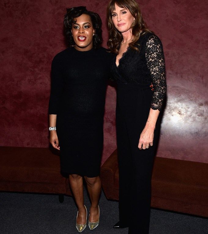 Splurge: Caitlyn Jenner’s <em>Tangerine</em> Los Angeles Screening Diane von Furstenberg Black Lace and Crepe Marlowe Wrap Front Jumpsuit