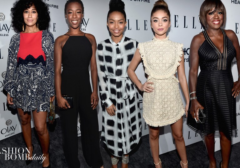 On the Scene: ELLE’s 6th Annual Women in Television Dinner featuring Samira Wiley in Black Halo, Viola Davis in Carmen Marc Valvo, Tracee Ellis Ross in Chloe, and more!