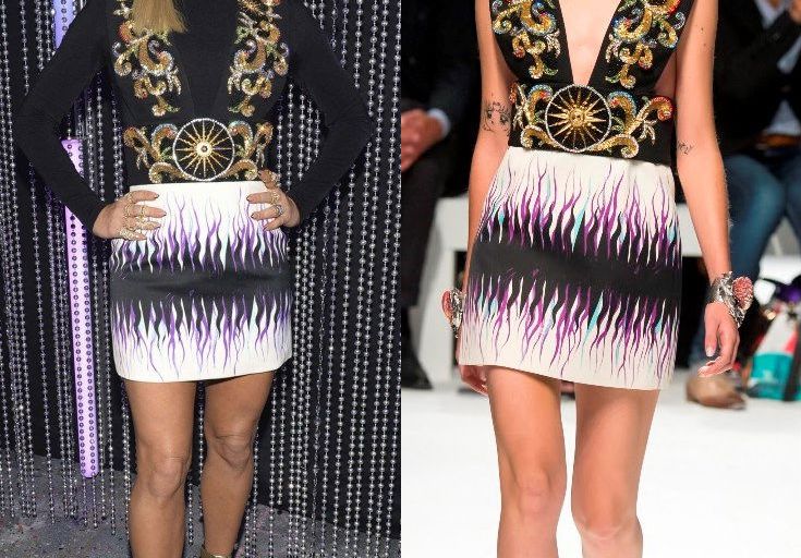 Hot! or Hmm… Fergie’s Dick Clark’s Rockin’ New Year’s Eve Fausto Puglisi Spring 2016 Embroidered and Print Mini Dress