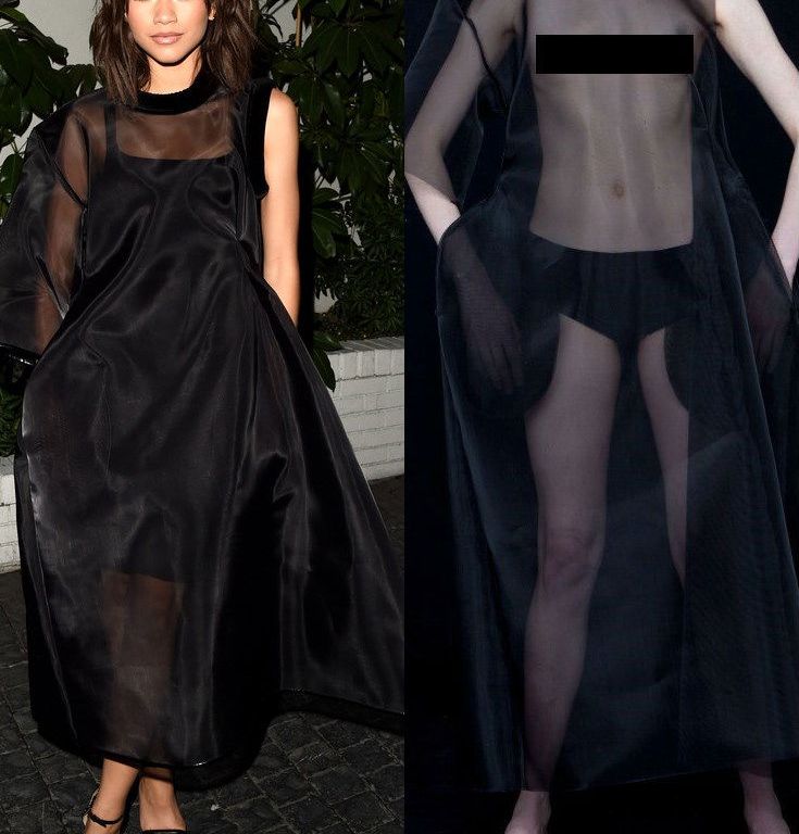 Hot! or Hmm… Zendaya Coleman’s W Magazine Golden Globes Best Performances Celebration Melitta Baumeister Fall 2015 Black One Shoulder Sheer Midi Dress