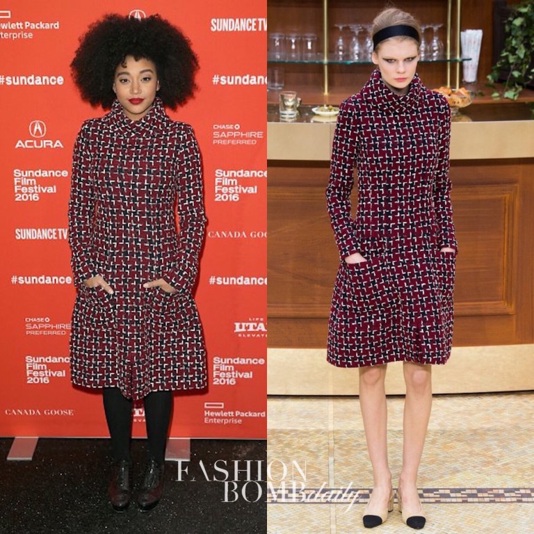 Hot! Or Hmm…: Amandla Stenberg’s <i> As You Are </i> Premiere 2016 Sundance Film Festival Fall 2015 Chanel Tweed High Neck Long Sleeve Dress