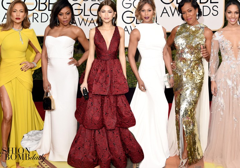 On the Scene: The 73rd Annual Golden Globes with Jennifer Lopez in Giambattista Valli, Taraji P. Henson in Stella McCartney, Zendaya Coleman in Marchesa, and More!
