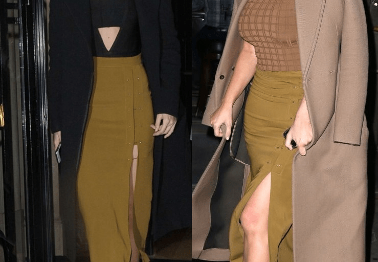 Who Wore It Better? Gigi Hadid vs. Kim Kardashian in A.L.C.’s Dean Skirt