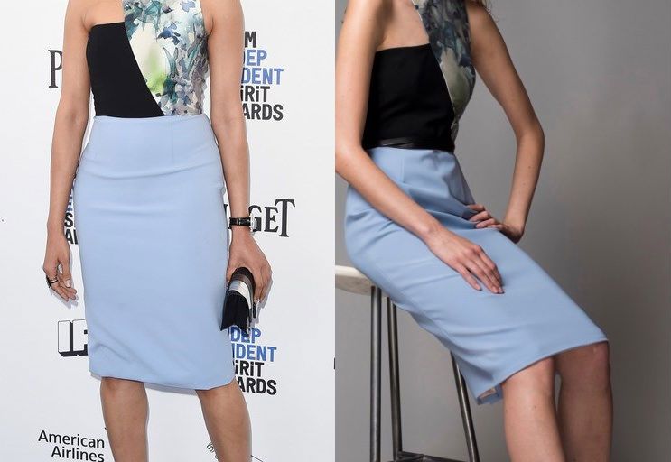 Hot! or Hmm… Freida Pinto’s 2016 Film Independent Spirit Awards Bibhu Mohapatra Resort 2016 Floral Colorblock Dress
