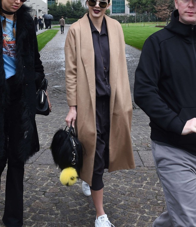 Splurge: Kendall Jenner’s Bottega Veneta Fall 2016 Fashion Show AYR Camel The Robe Maxi Coat and One Teaspoon Love Machine Jumpsuit