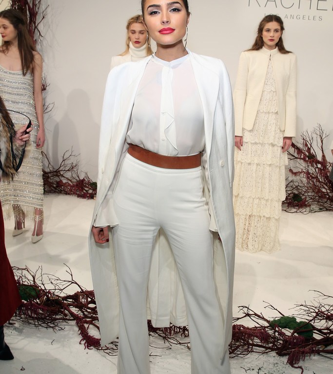 Splurge: Olivia Culpo’s Rachel Zoe Fall 2016 Presentation Rachel Zoe Angelica Ruffle Front Blouse and Gabby High Rise Wide Leg Pants