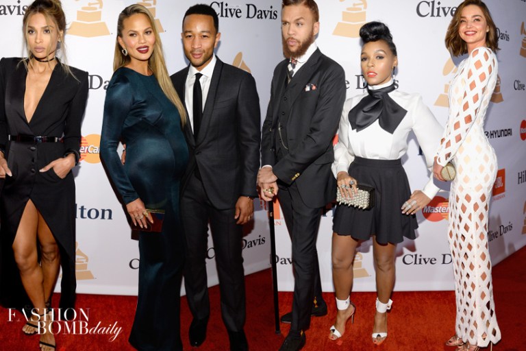 On the Scene: Clive Davis’s 2016 Pre-GRAMMY Gala and Salute to Industry Icons featuring Ciara in Black Ronald Vanderkemp, Brandy in White Ruffian, Chrissy Teigen in Green Galvan London, and More!