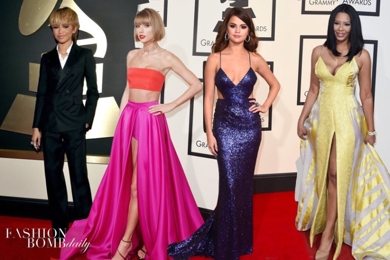 On the Scene: The 58th Annual GRAMMYs with Zendaya Coleman in DSquared2, Adele in Givenchy, Selena Gomez in Calvin Klein, and More!