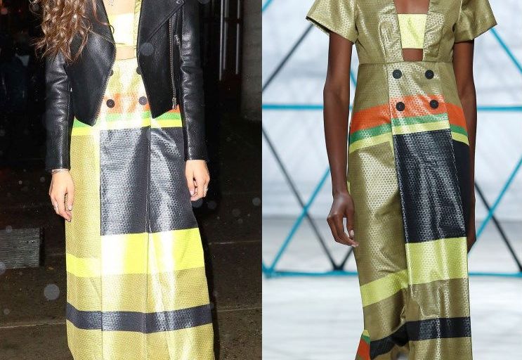 Hot! or Hmm… Zendaya Coleman’s Chelsea Arts Tower Suno Spring 2016 Multicolor Stripe Tuxedo Dress
