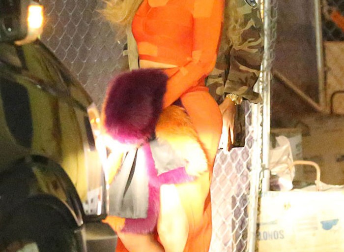 Splurge: Beyonce’s Post Super Bowl Performance House Of CB Tijah Orange Red Bandage Mesh Inset Long Sleeve Top