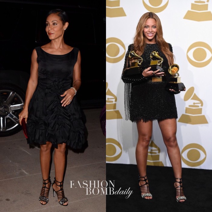 Who Wore It Better? Jada Pinkett Smith vs. Beyonce In Fendi’s Spring 2015 Crystal Embellished Leather Caged Sandals