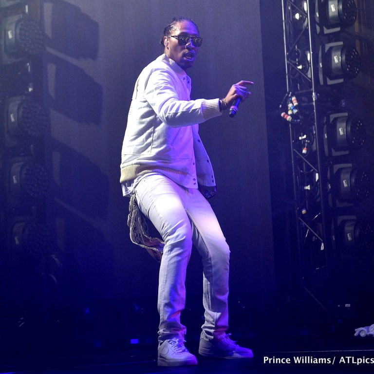 Men’s Fashion Flash: Future’s Atlanta Concert Cease and Desist the Reign White Bomber Varsity Jacket