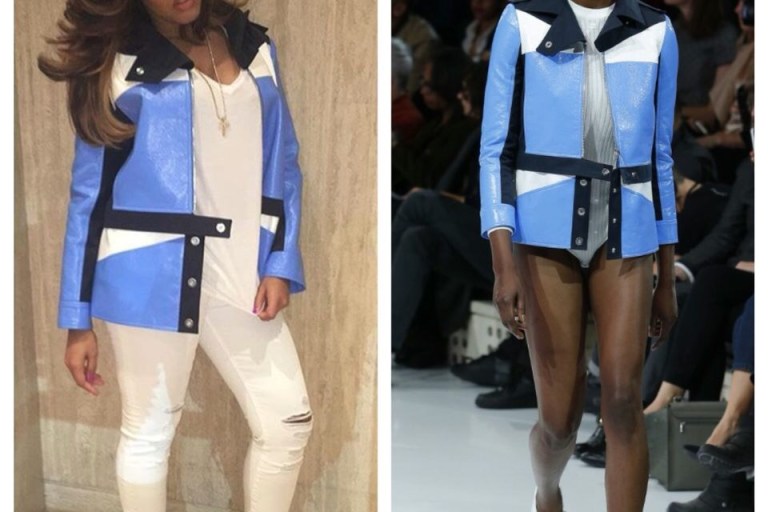 Hot! or Hmm: Angela Simmons’ Diggy Simmons Birthday Celebration Courreges Blue Black and White Spring 2016 Jacket
