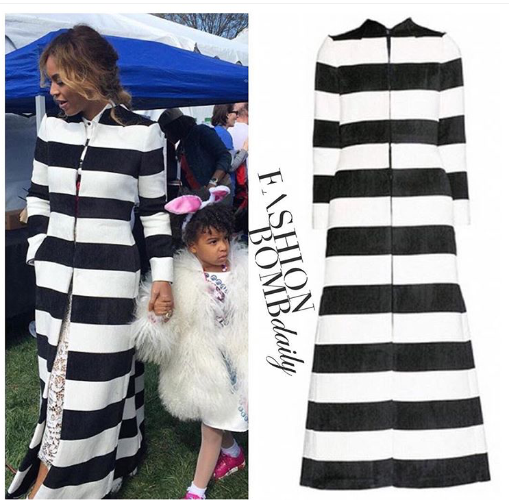 Hot! or Hmmm: Beyoncé’s White House Easter Egg Hunts Alice & Olivia Black and White Stripe Jacket