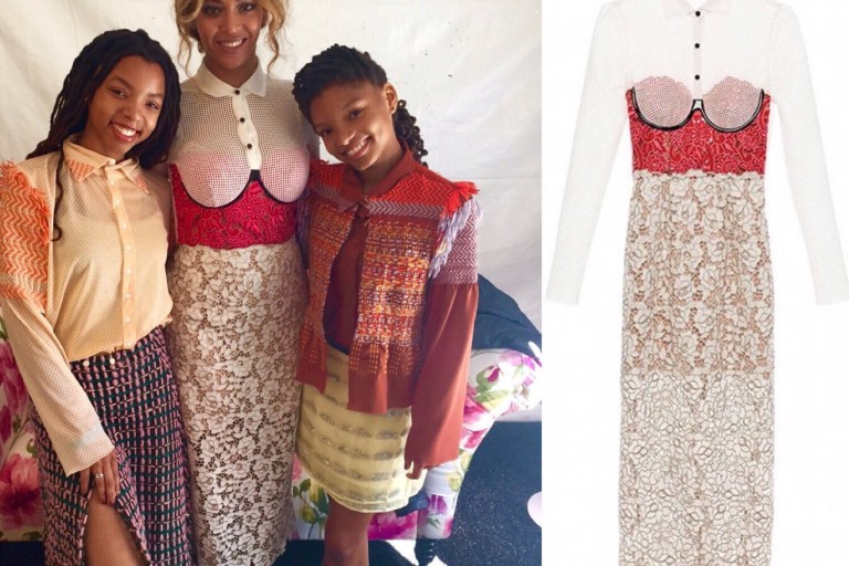 Hot! or Hmmm: Beyonce’s White House Easter Egg Hunt’s Marco De Vincenzo Red & White Lace Spring 2016 Dress