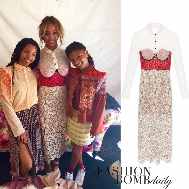 Hot! or Hmmm: Beyonce’s White House Easter Egg Hunt’s Marco De Vincenzo Red & White Lace Spring 2016 Dress