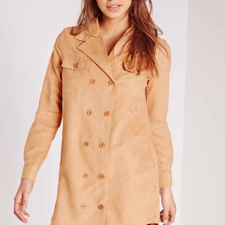 Bomb Product of the Day: MissGuided’s Double Button Faux Suede Shirt Dress