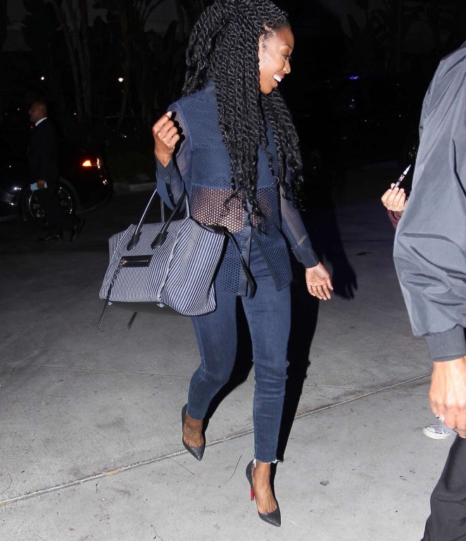 Splurge: Brandy’s Los Angeles Lakers Game Céline Resort 2016 Stripe Phantom Luggage Tote