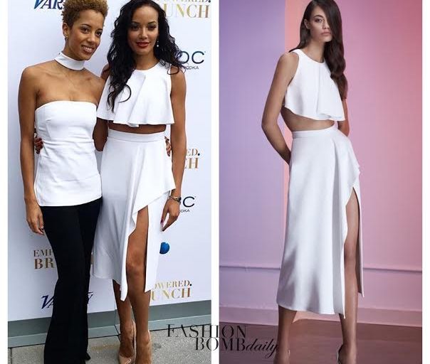 Hot! or Hmm… Selita Ebanks Ciroc Brunch’s White Cushnie Et Ochs Resort 2016 Two-Piece Cropped Tank and Skirt