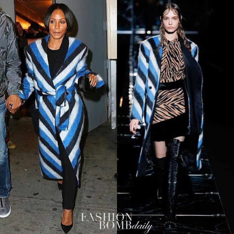Hot!… or Hmm: Jada Pinkett Smith New York City’s Fausto Puglisi Fall 2015 White Black and Cerulean Coat