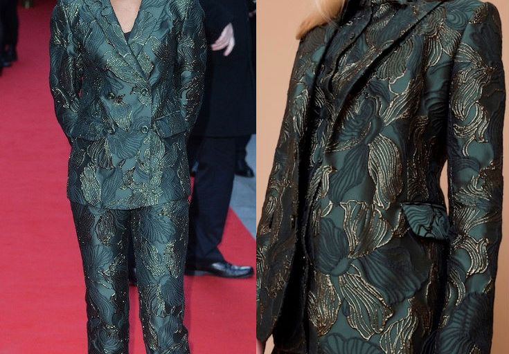 Hot! or Hmm… Letitia Wright’s Jameson Empire Awards 2016 By Sun Fall 2016 Forest Green Brocade Suit