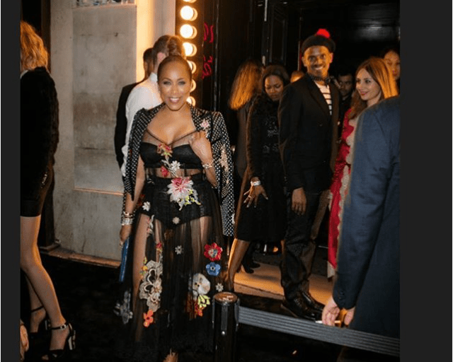 Hot or Hmm…: Marjorie Harvey’s Dolce & Gabbana Paris Fashion Week Party Dolce & Gabbana Spring 2016 Black Sheer Floral Dress