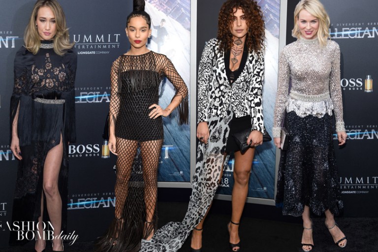 On the Scene: The Allegiant Movie Premiere featuring Zoe Kravitz in Valentino, Maggie Q in Reem Acra, Naomi Watts in Derek Lam and More!