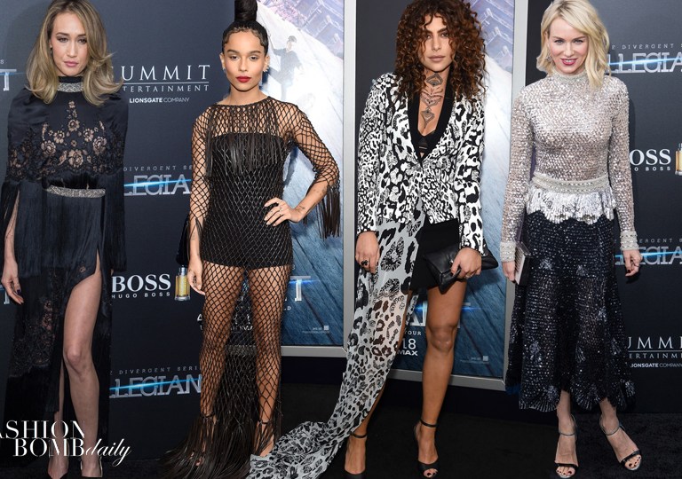 On the Scene: The Allegiant Movie Premiere featuring Zoe Kravitz in Valentino, Maggie Q in Reem Acra, Naomi Watts in Derek Lam and More!