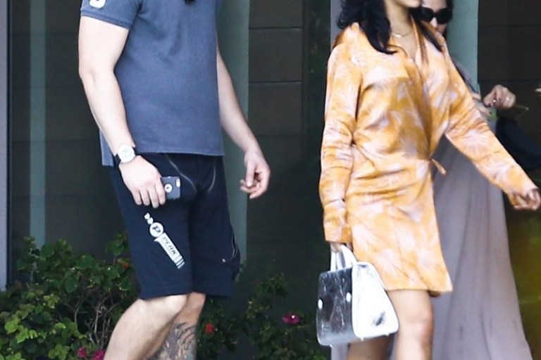 Splurge: Rihanna’s Miami Dries Van Noten Printed Satin Coat