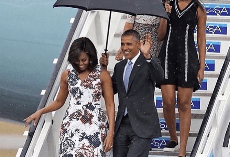Splurge: Sasha Obama’s Cuba Visit Shoshanna Black and White Ivana Knit Dress
