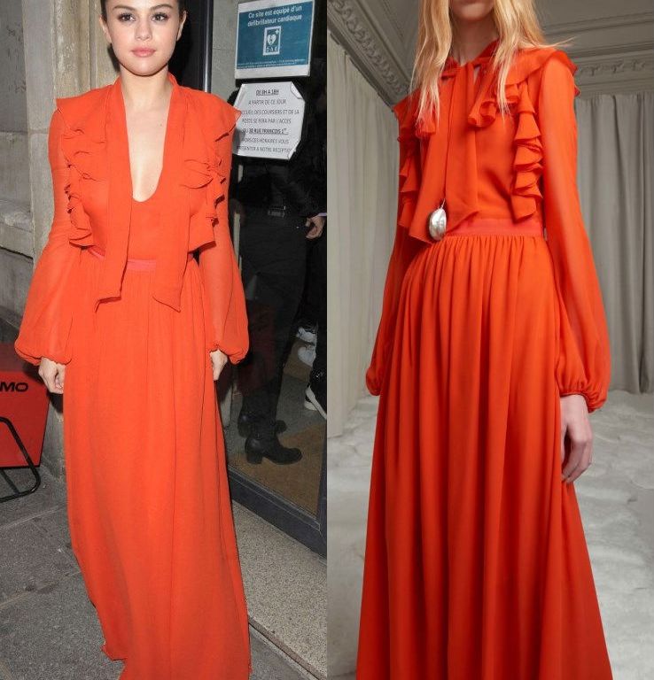 Hot! or Hmm… Selena Gomez’s Virgin Radio Station Giambattista Valli Pre-Fall 2016 Red Ruffle Gown
