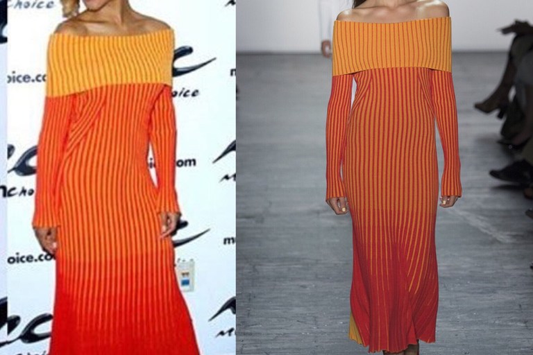 Hot! or Hmm: Serayah McNeill’s Music Choice’s Prabal Gurung Orange Yellow Spring 2016 Dress