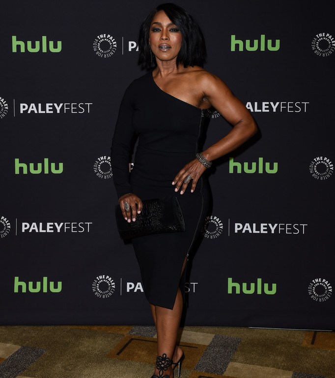 Splurge: Angela Bassett’s Los Angeles PaleyFest Veronica Beard Black One-Sleeve Side Zip Ponte Dress