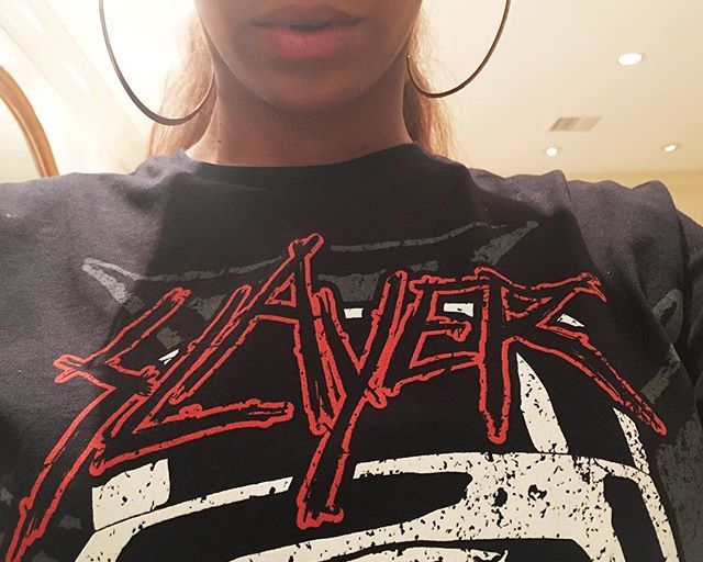 Steal: Beyonce’s Tumblr SLAYER Band Endless Suffering Skull Graphic T-Shirt