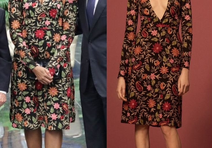 First Lady Michelle Obama Wears a Naeem Khan Pre-Fall 2016 Floral Print Wrap Dress at the Cuba State Dinner