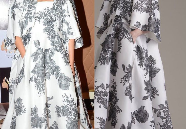 Hot! or Hmm… Sonam Kapoor’s L’Oreal Paris Women of Worth Awards Monique Lhuillier Resort 2016 Floral Print Capelet and Strapless Full Skirt Gown