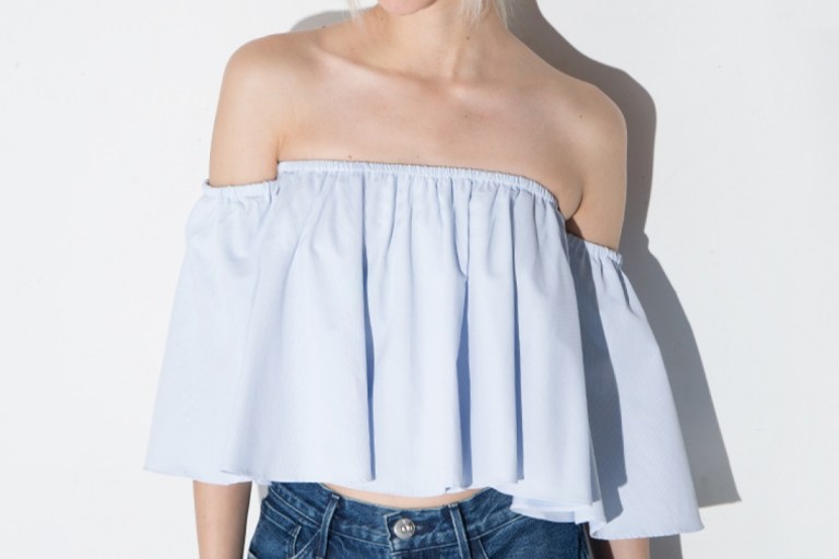 Bomb Product of the Day: Pixie Market’s Light Blue Crop Off the Shoulder Top