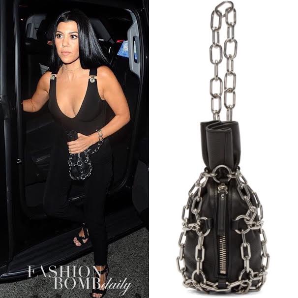Splurge: Kourtney Kardashian’s The Nice Guy Gigi Hadid 21st Birthday Celebration Alexander Wang S/S 2016 Black Chain Cage Attica Clutch